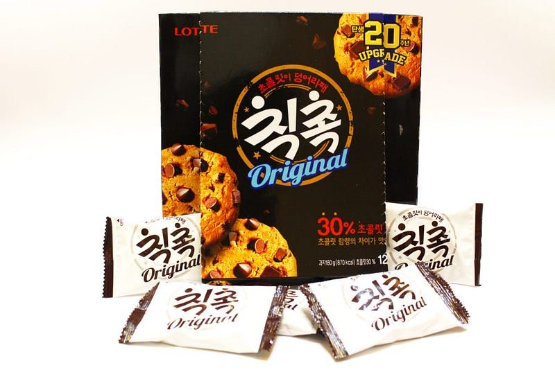 快遞先生開箱🍪給你滿滿的巧克力豆，韓國樂天 LOTTE 巧克力曲奇餅乾！