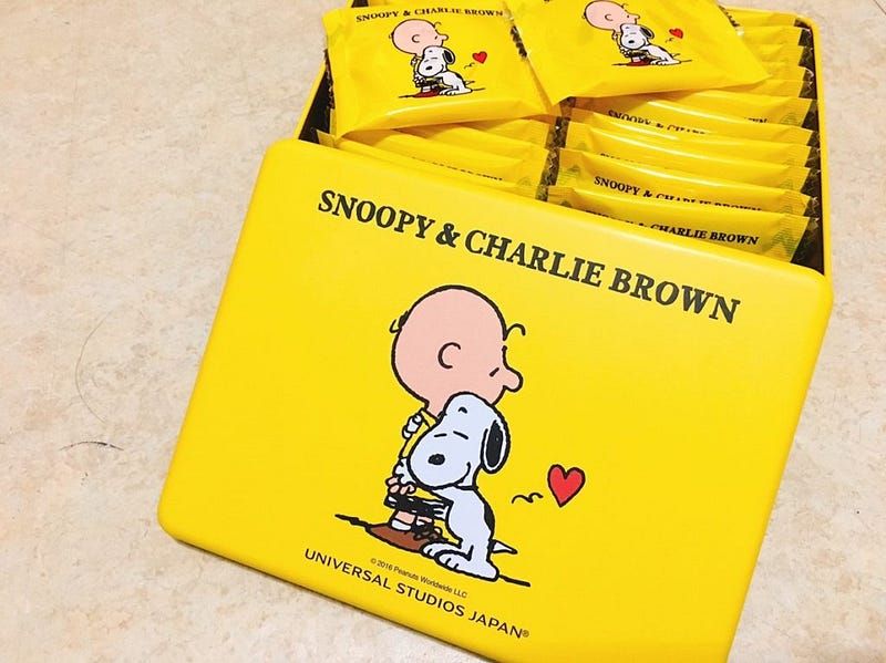 零食小姐開箱🍪超可愛環球影城 SNOOPY印花餅乾 プリント クッキー