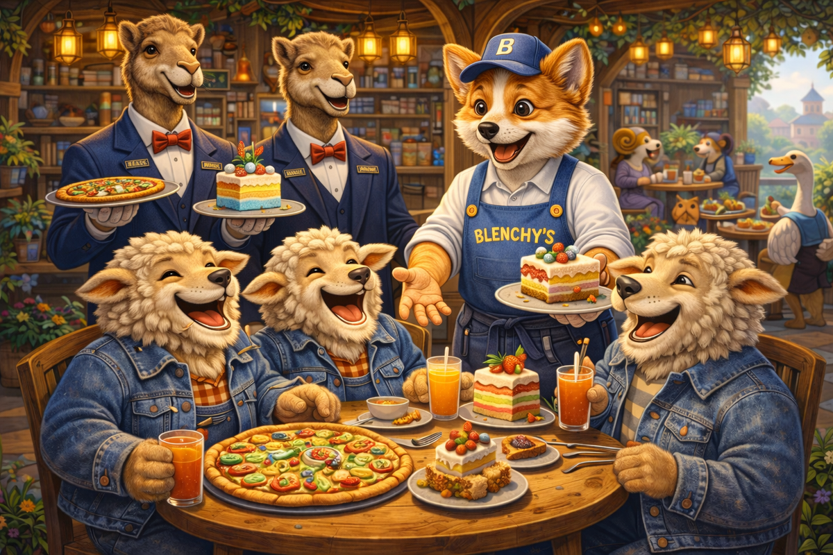 The Woolybays Visit Blenchy’s: A Gentle Collision of Personalities 🍕🍰