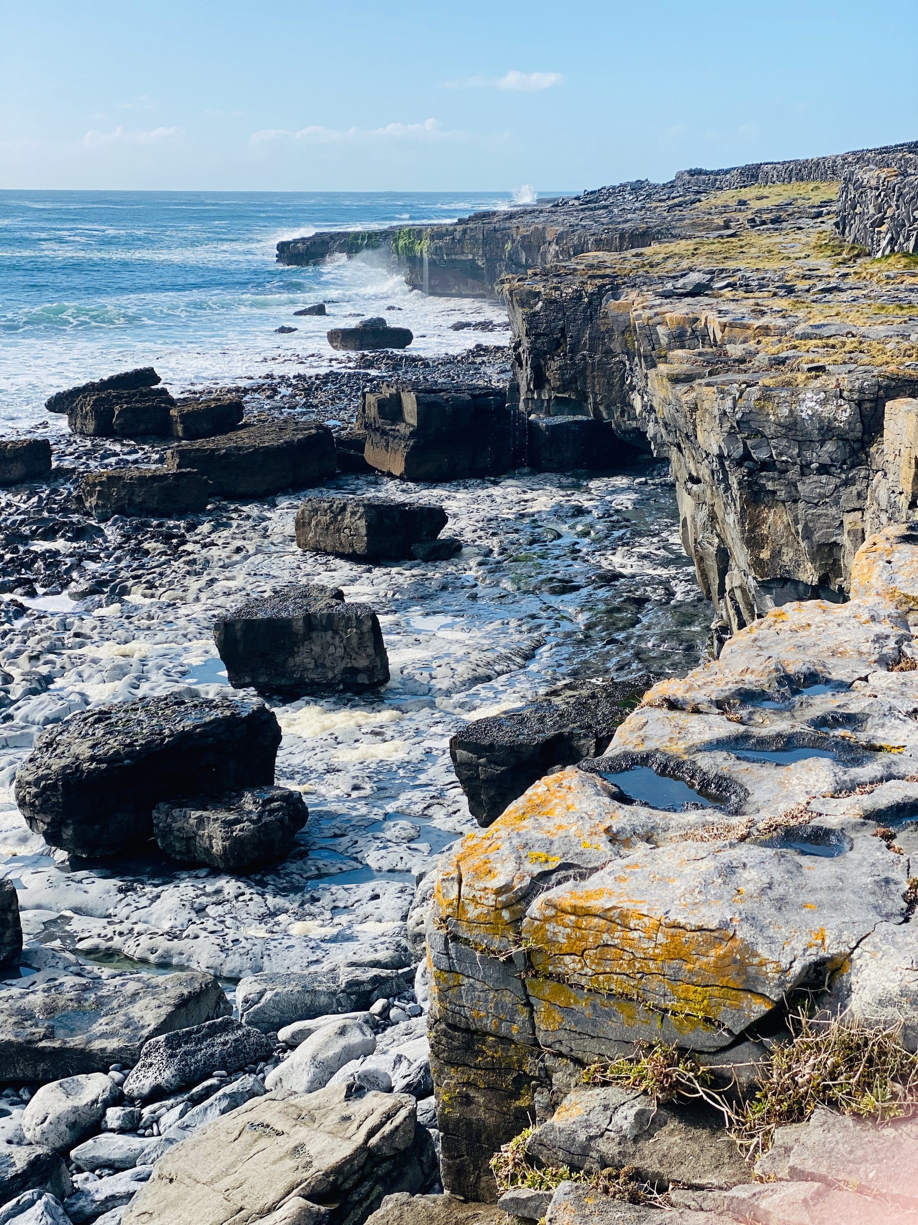 Rugged limestone coastline on an Irish island