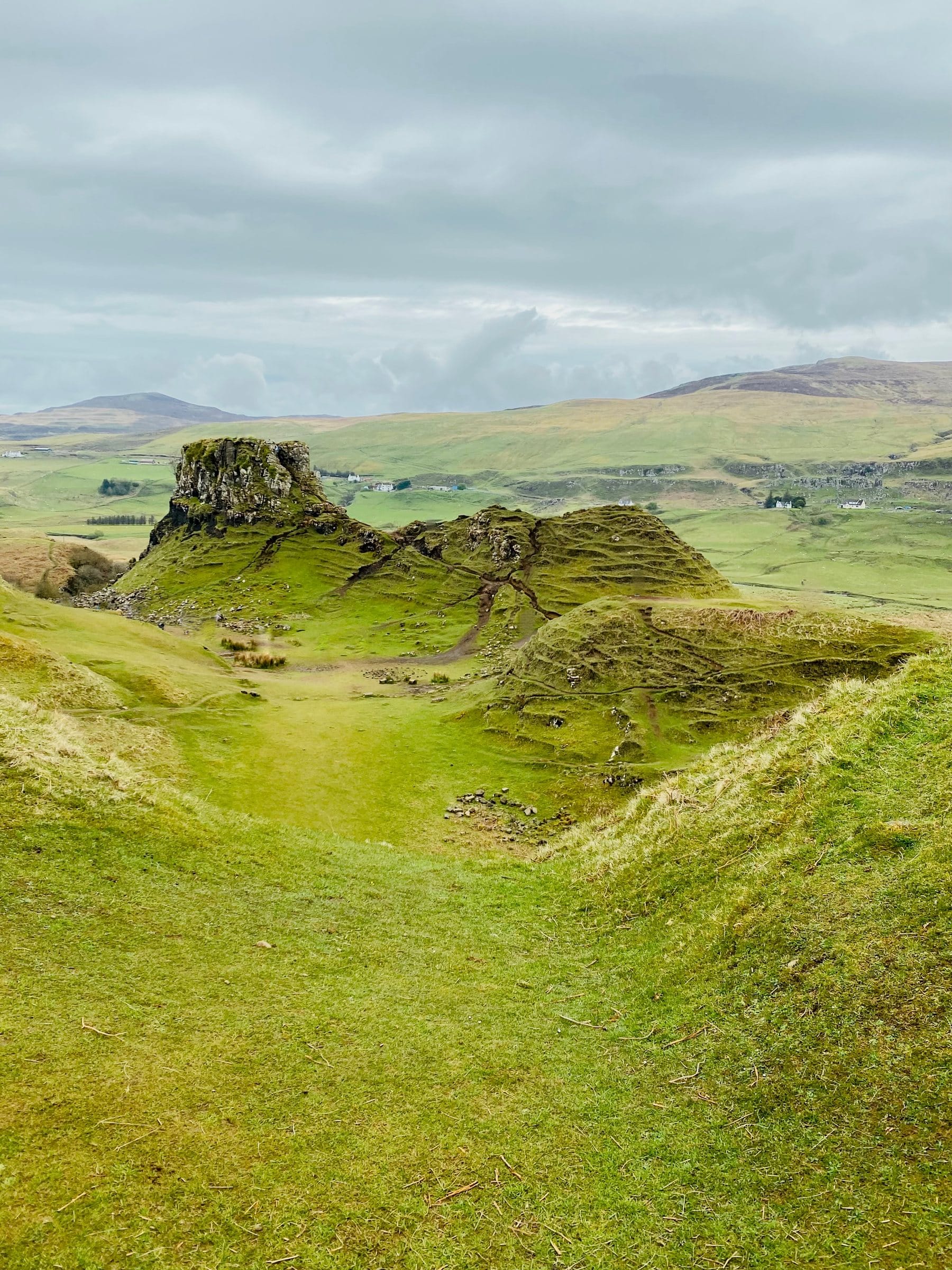 Green rolling hills on the Isle of Skye, Scotland