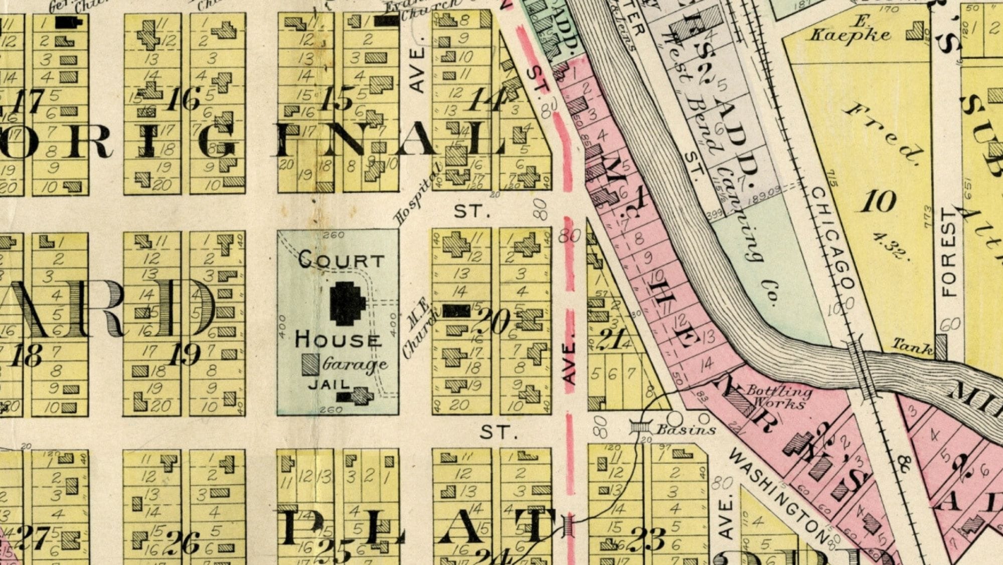 Historic map in the research center and archives of The Tower Heritage Center