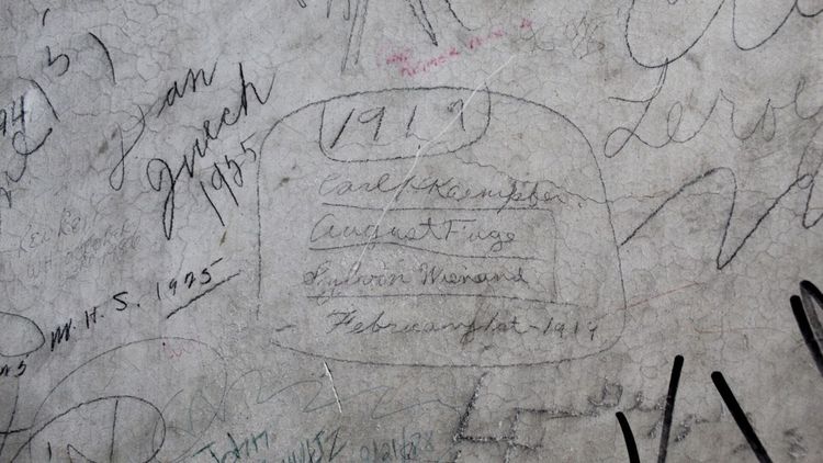 Historic graffiti in West Bend's 1889 Courthouse