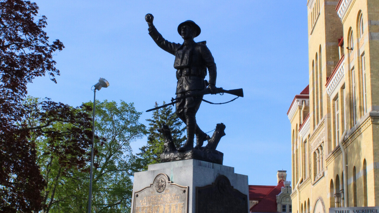 The Spirit of the American Doughboy Statue in West Bend, Wisconsin as a part of Washington County's Veterans' Plaza