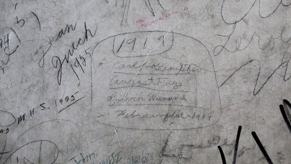 Historic graffiti in West Bend's 1889 Courthouse