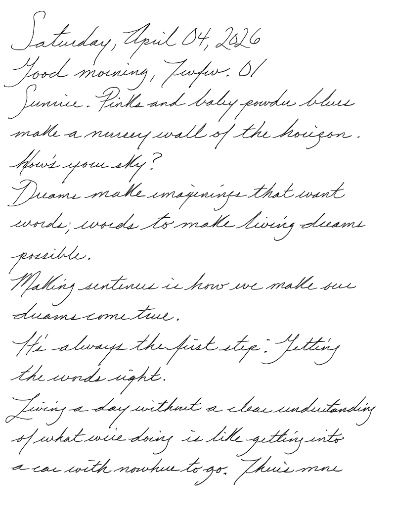 A page from a handwritten journal, by Wynn 