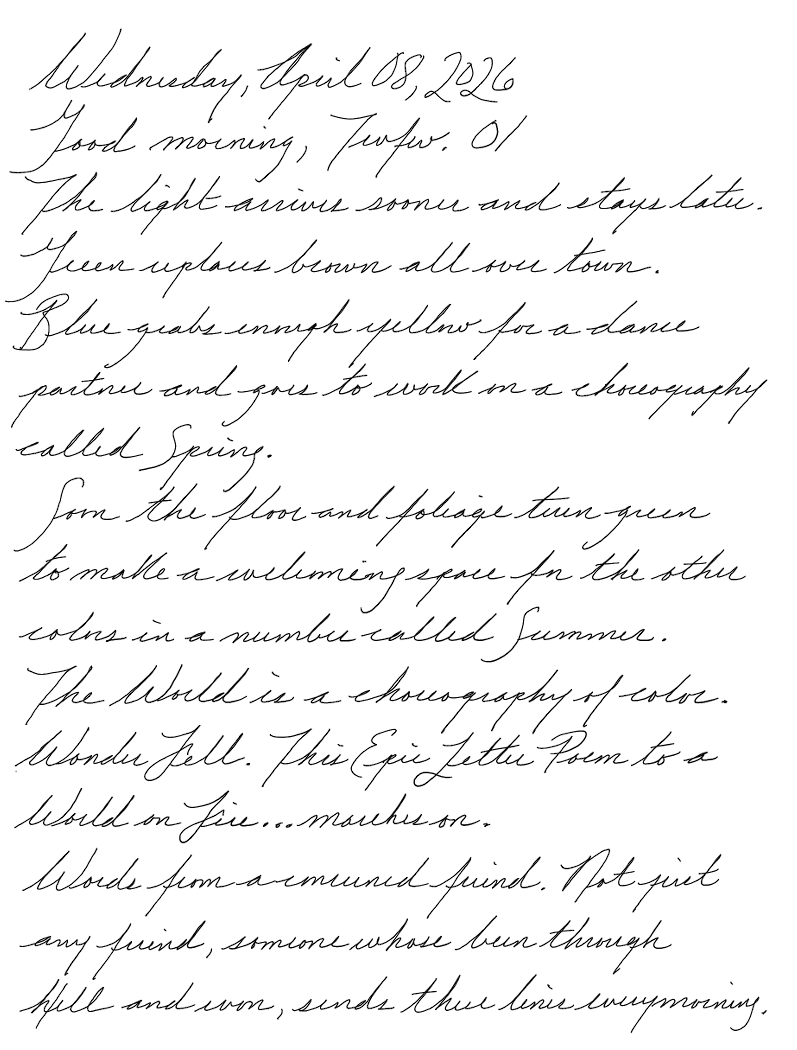 First page of a handwritten journal entry by Wynn. 