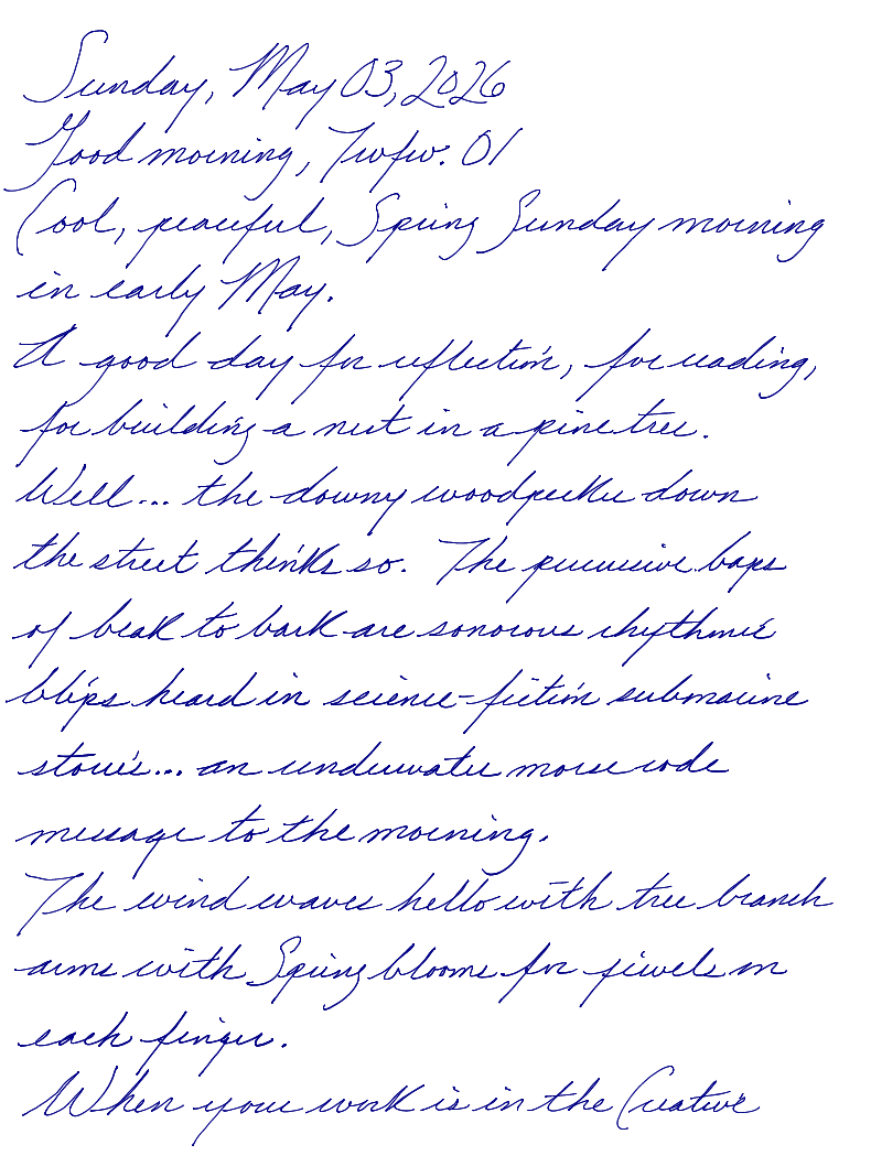 A page from a handwritten journal, by Wynn 