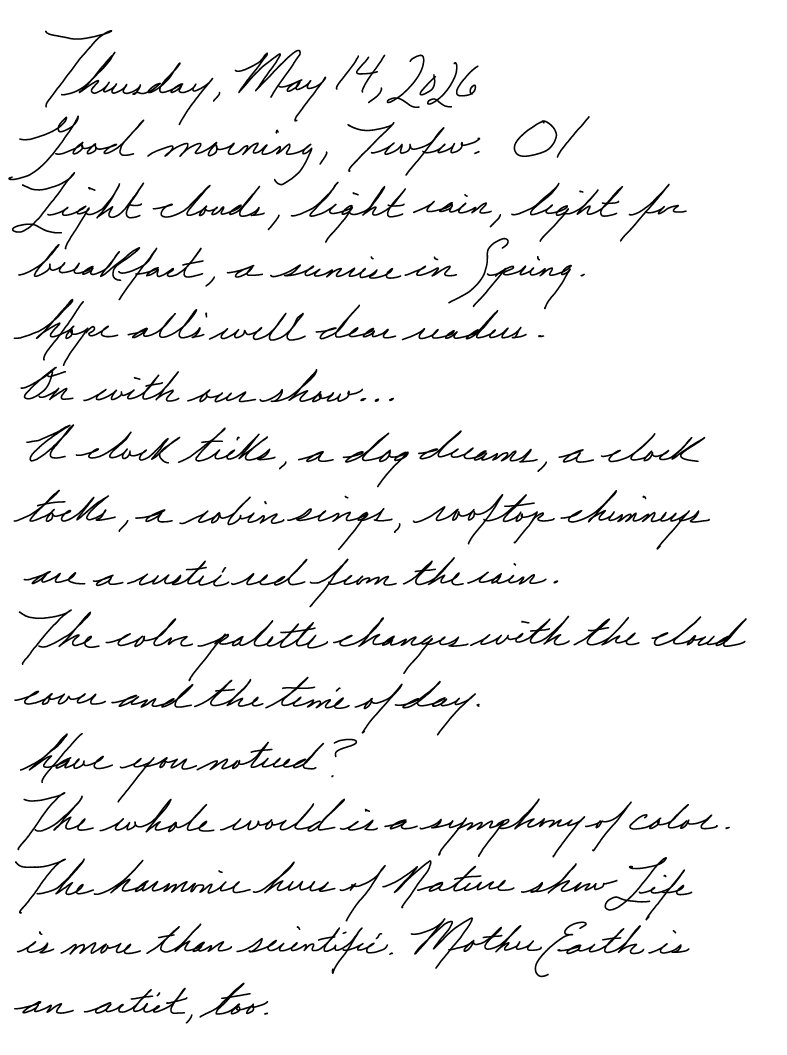 A page from a handwritten journal, by Wynn 