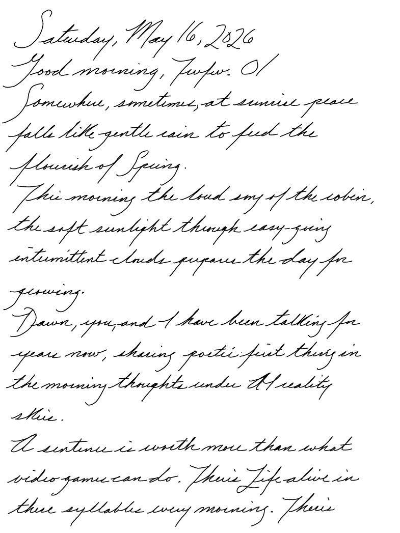 A page from a handwritten journal, by Wynn