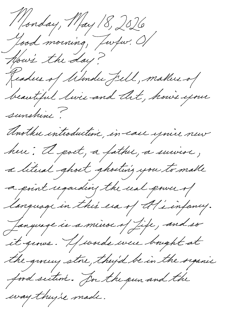 A page from a handwritten journal, by Wynn 