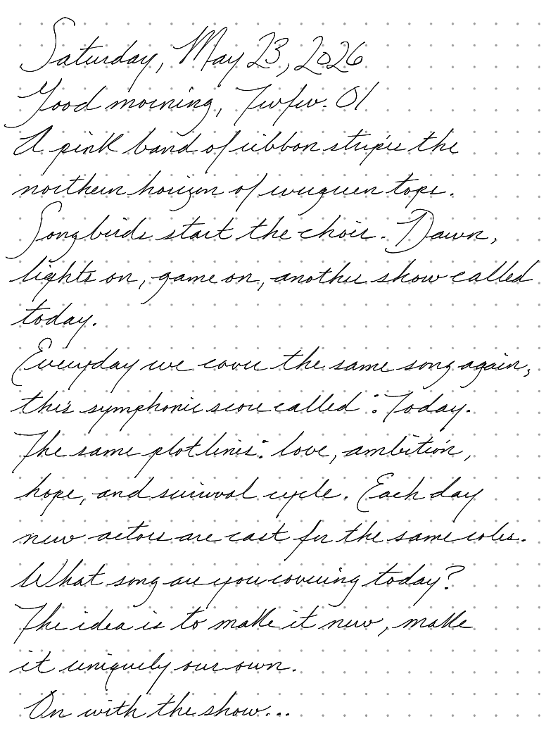 Page from a handwritten journal, by Wynn
