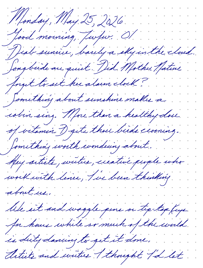 A page from a handwritten journal, by Wynn 