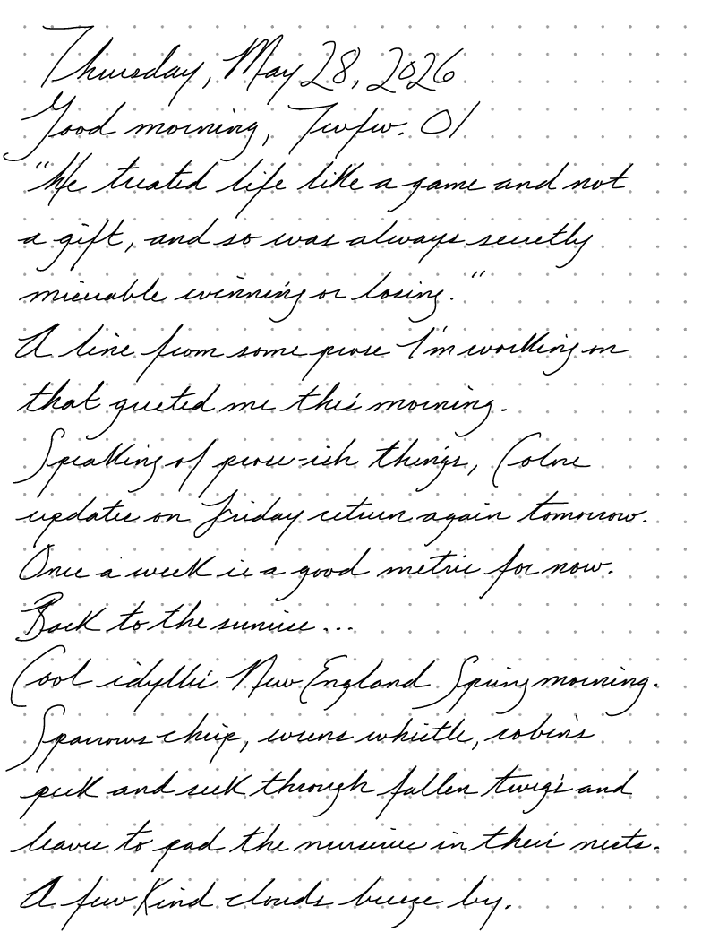 A page from a handwritten journal, by Wynn