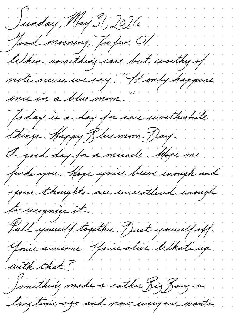 A page of a handwritten journal, by Wynn
