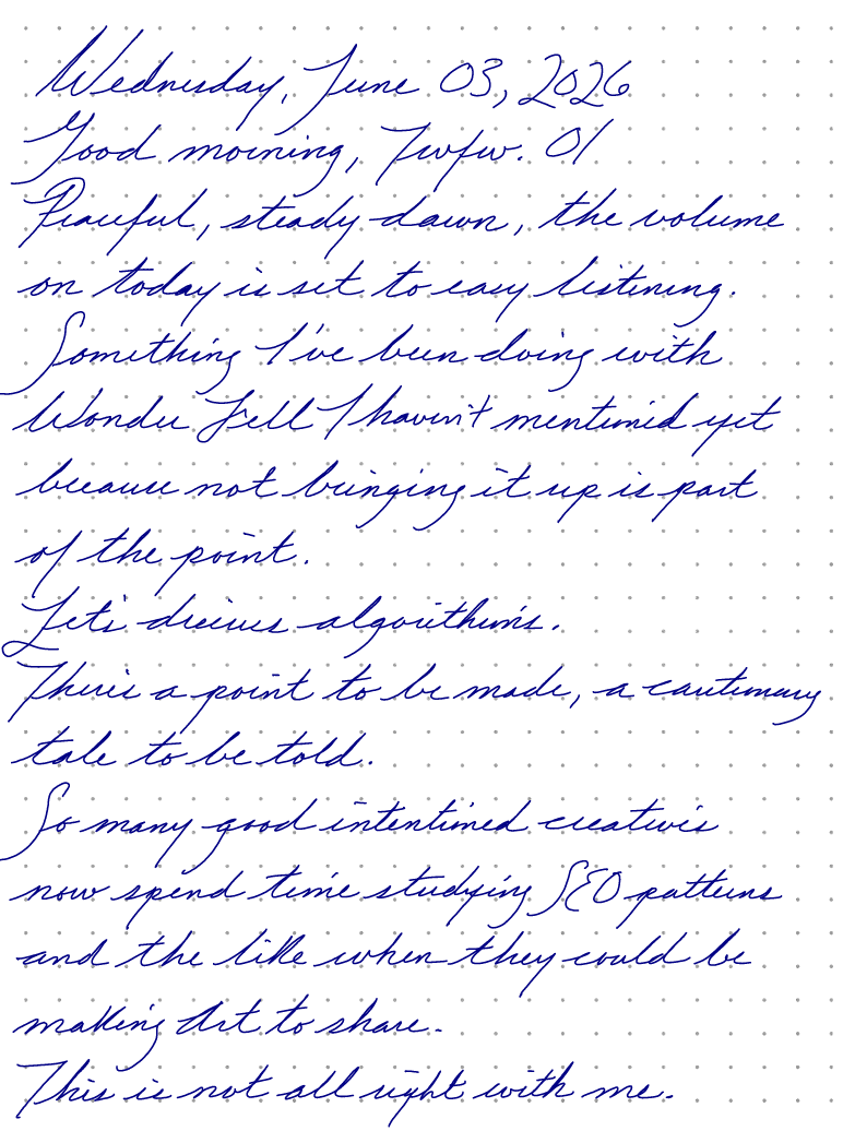 A page from a handwritten journal, by Wynn