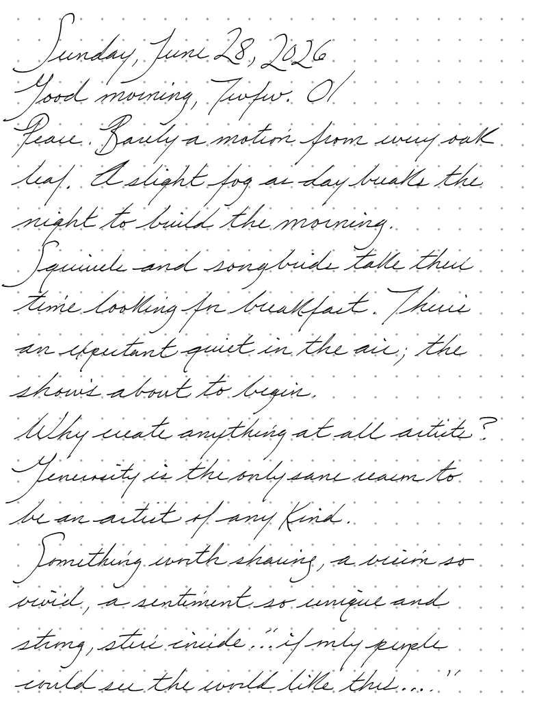 A page from a handwritten journal, by Wynn