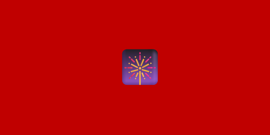A picture of an emoji of fireworks