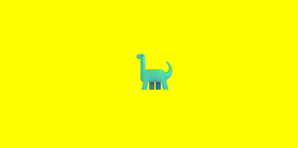 A picture of an emoji of a sauropod on a yellow background