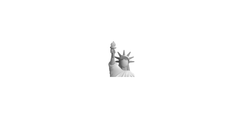 A picture of an emoji of The Statue of Liberty on a white background