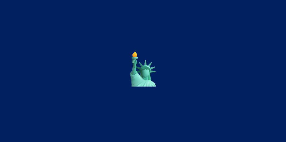 A picture of an emoji of The Statue of Liberty on an indigo background