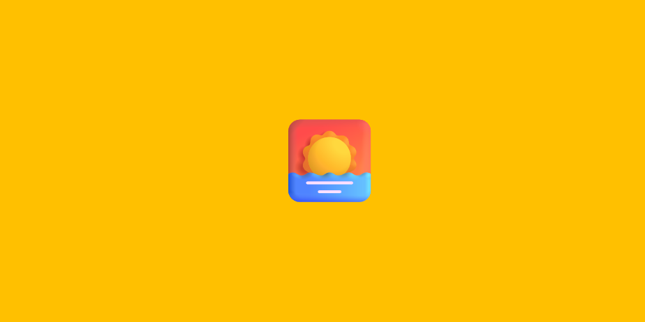 A picture of an emoji of a sunrise on an orange background