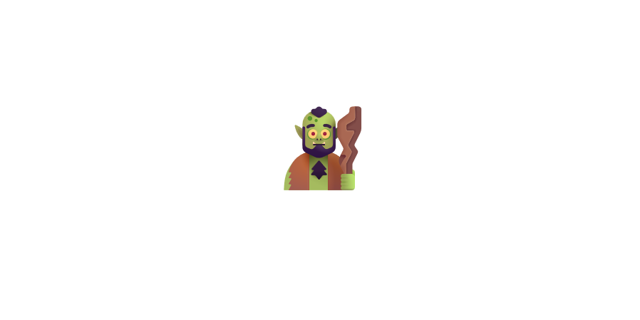 A picture of an emoji of a troll