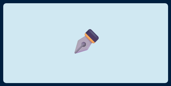 A picture of an emoji of a pen nib on a light blue background