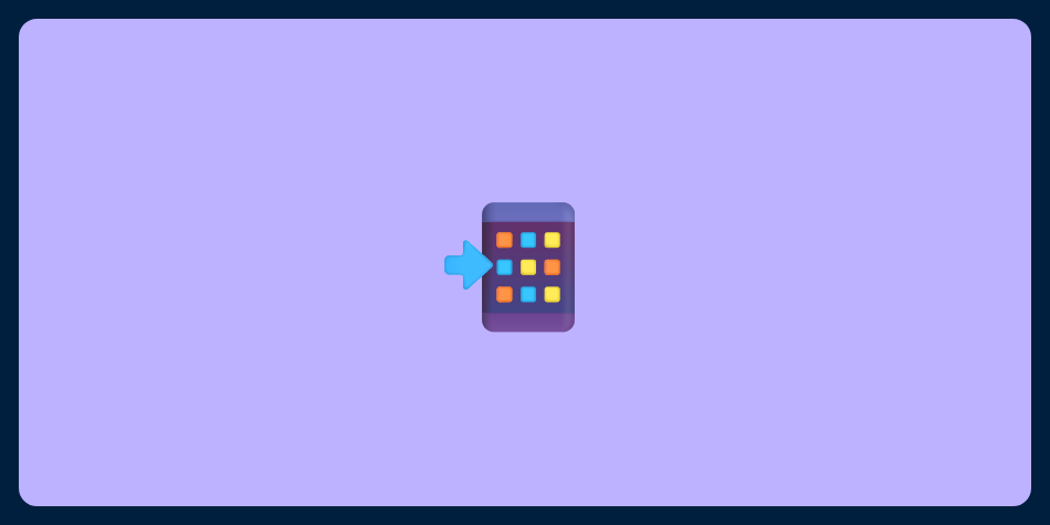 An picture of an emoji of a cellphone with an arrow pointing at it 