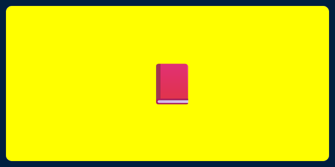 A picture of an emoji of a closed book on a yellow background