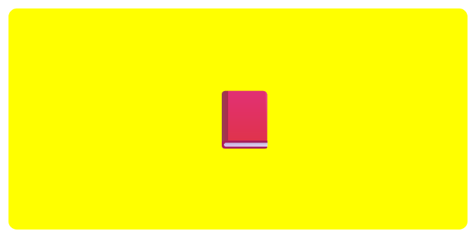 A picture of an emoji of a closed book on a yellow background