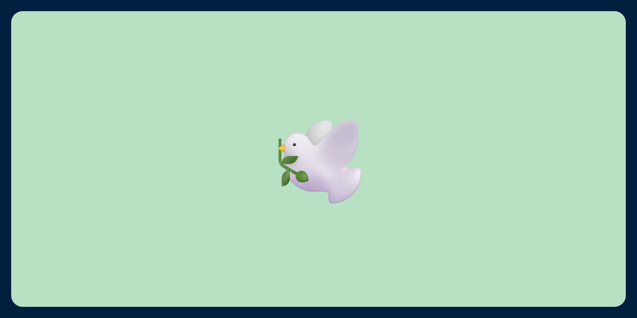 A picture of an emoji of a flying dove carrying a laurel leaf in its beak