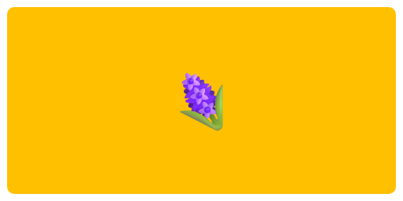 A picture of an emoji of a hyacinth on an orange background