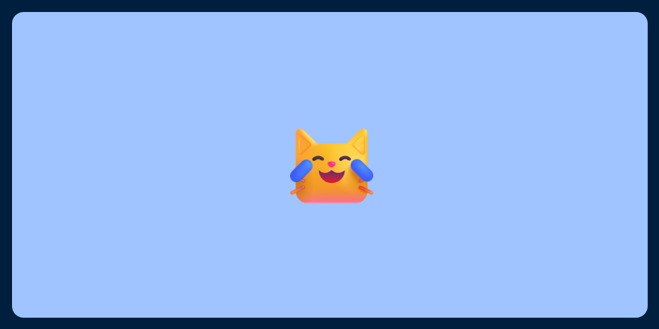 A picture of an emoji of a joyful cat