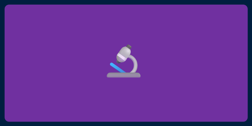 A picture of an emoji of a microscope on a purple background