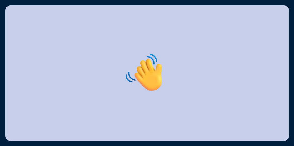 A picture of an emoji of a waving hand