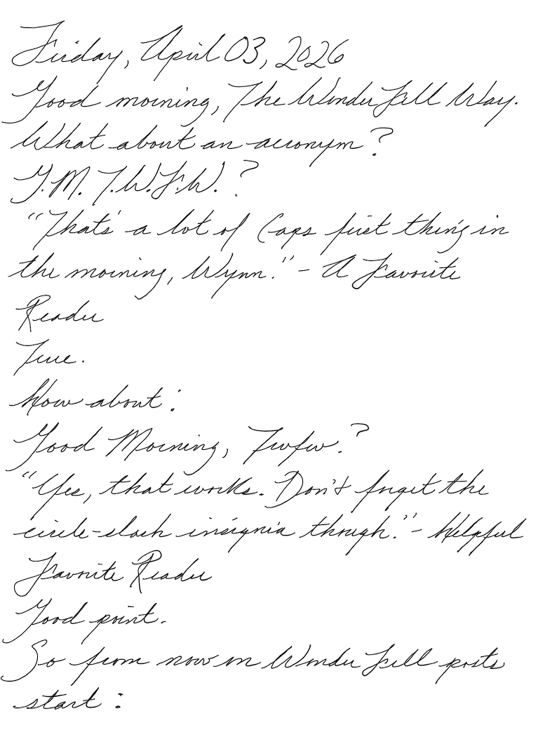 First page of a handwritten journal entry by Wynn.