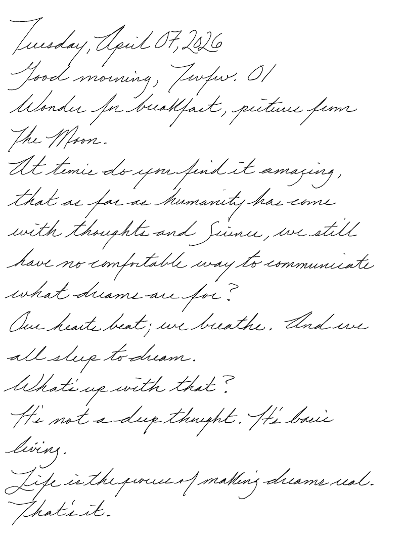 First page of a handwritten journal entry by Wynn.