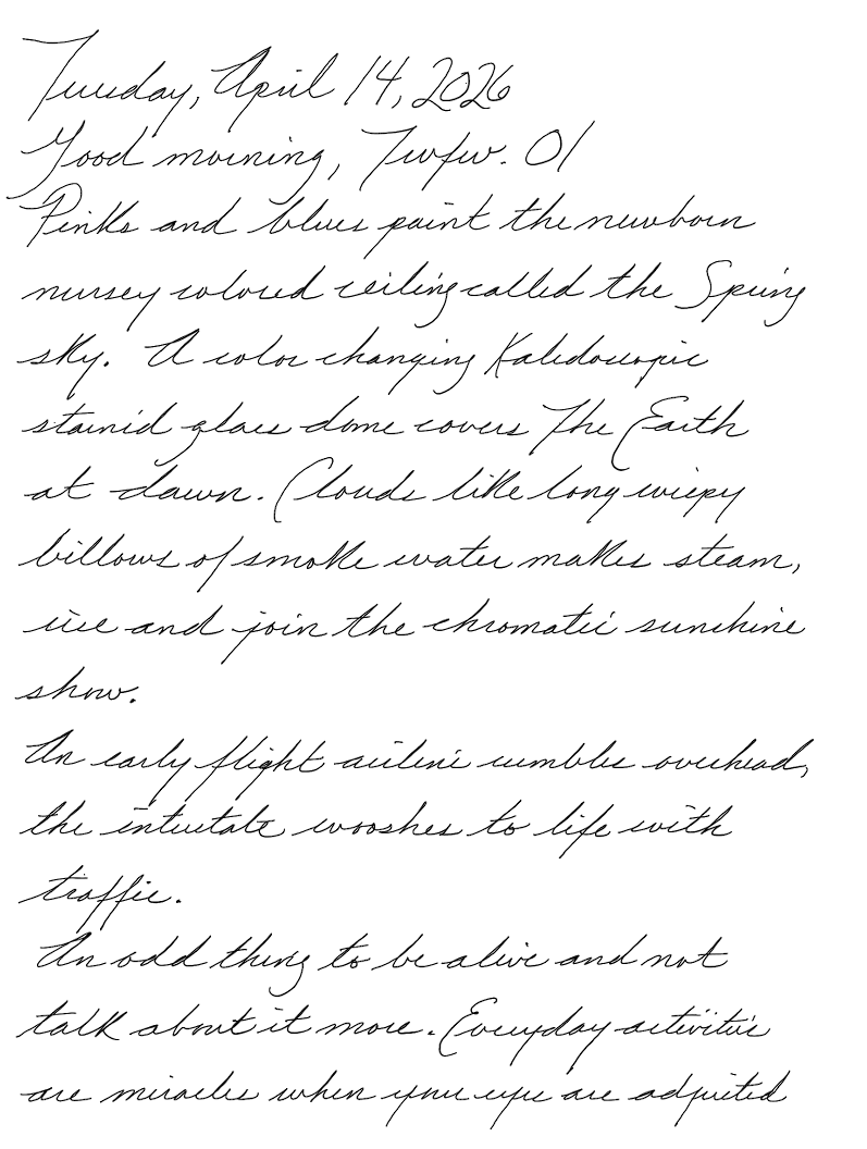 First page of a handwritten journal entry by Wynn