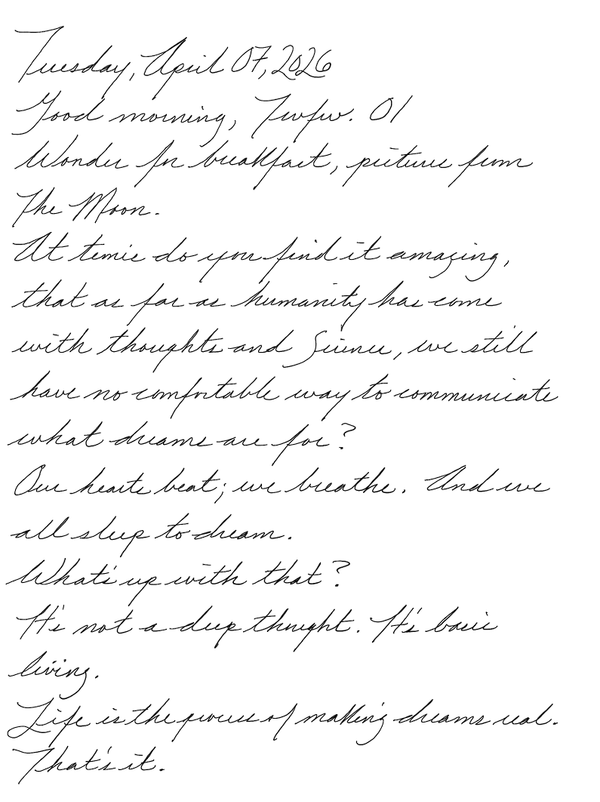 First page of a handwritten journal entry by Wynn.