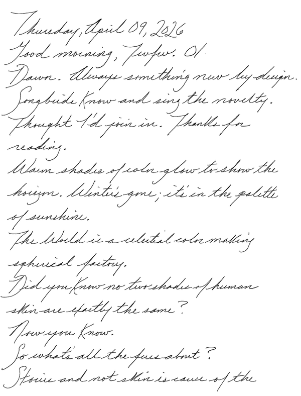 First page of a handwritten journal entry by Wynn.