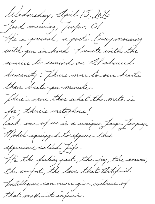 Page of a handwritten journal entry by Wynn. 