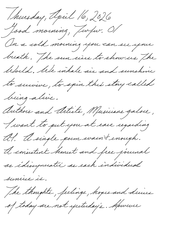 Page of a handwritten journal entry by Wynn