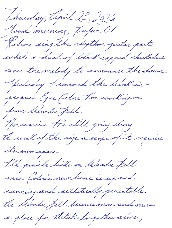 Page of a handwritten journal entry by Wynn