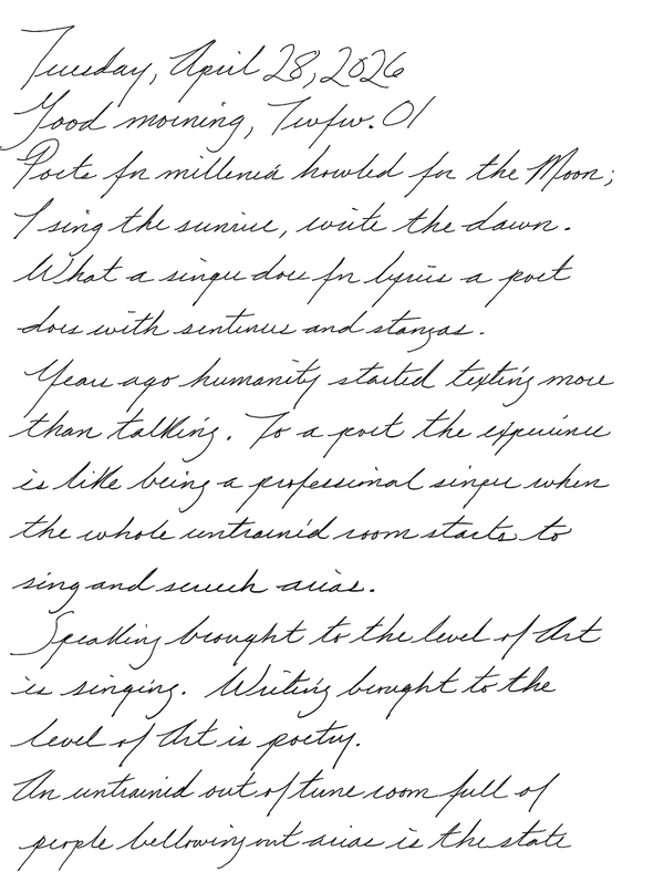 A page from a handwritten journal, by Wynn