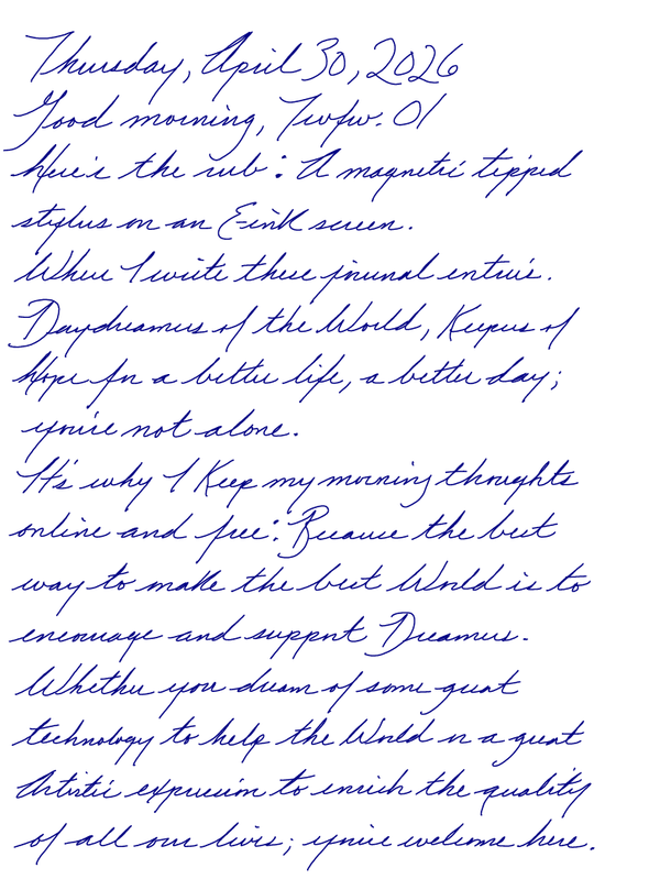 A page from a handwritten journal, by Wynn