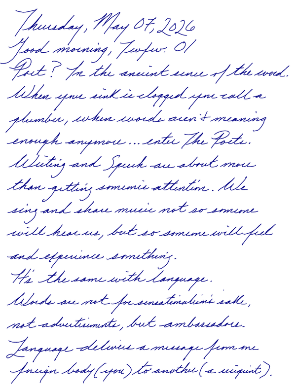 A page from a handwritten journal, by Wynn