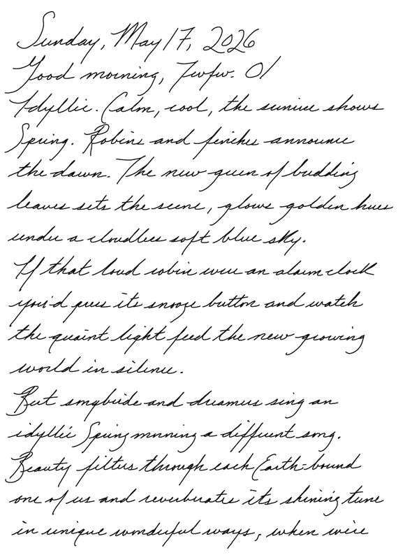 First page of a handwritten journal entry by Wynn. 