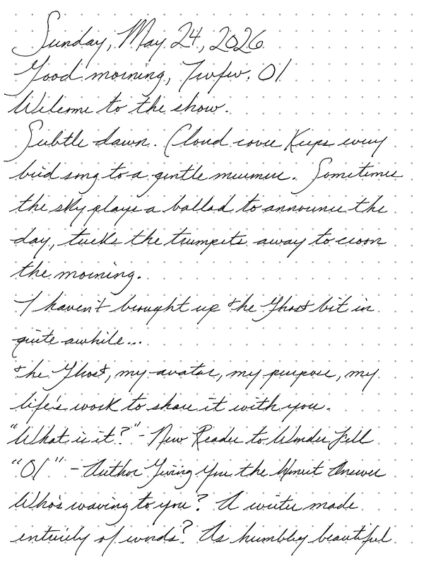A page from a handwritten journal, by Wynn