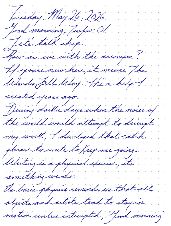 A page from a handwritten journal, by Wynn 